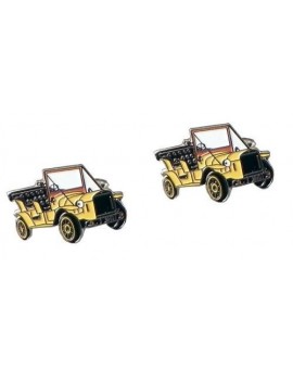 Vintage Yellow Car Cufflinks 
