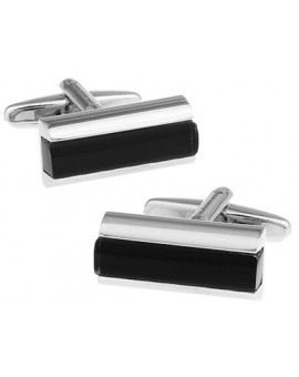 Black and Silver Cufflinks 