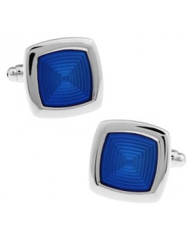 Blue Rounded Edge Square Cufflinks 