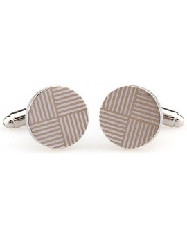 Striped Round Cufflinks 