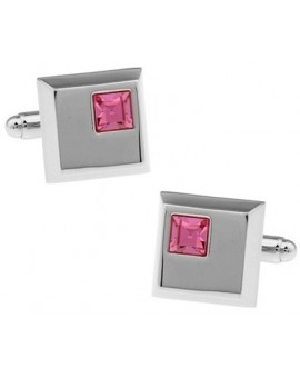 Pink Crystal Cufflinks 