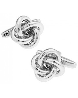 Silver Plated Double Knot Cufflinks 