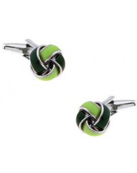Green and Dark Green Knot Cufflinks 