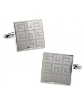 Silver Diamond Maze Cufflinks 