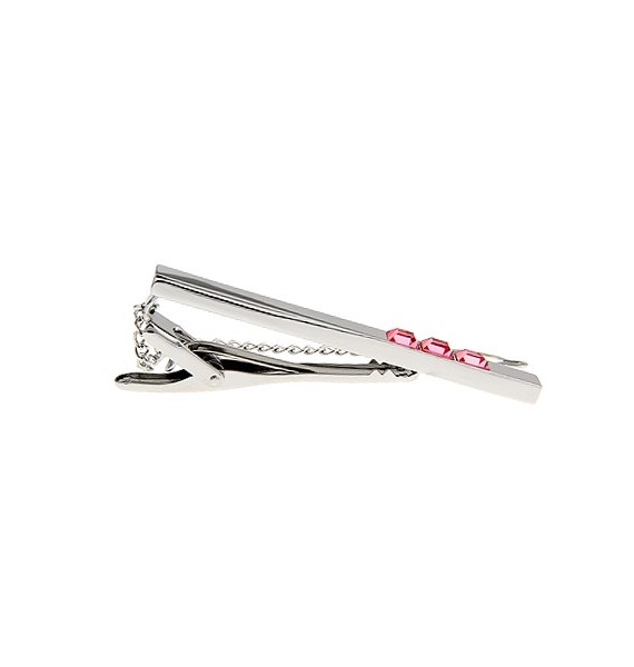 Pink Crystal Row Tie Bar 
