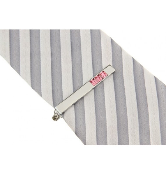 Pink Crystal Row Tie Bar 