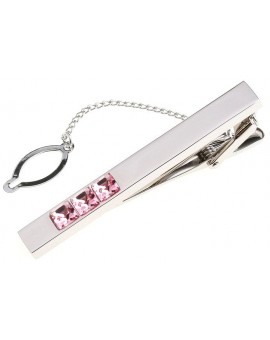 Pink Crystal Row Tie Bar 