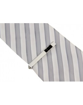 Black Crystal Row Tie Bar 