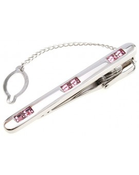 Pink Crystal Tie Bar 
