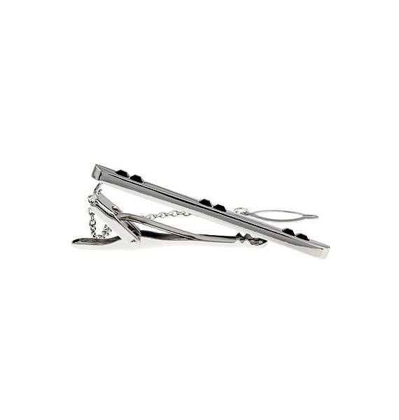 Black Crystal Tie Bar 