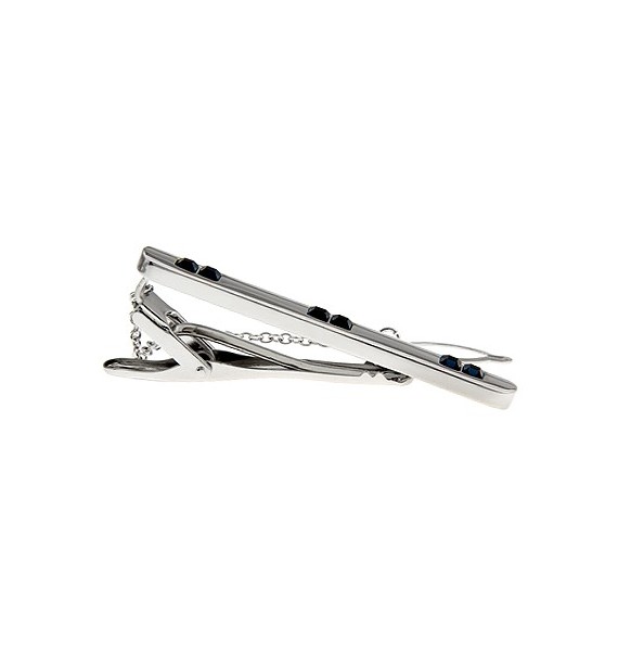 Blue Crystal Tie Bar 