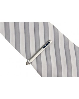 Blue Crystal Row Tie Bar 