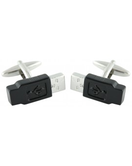 Black USB Cufflinks 