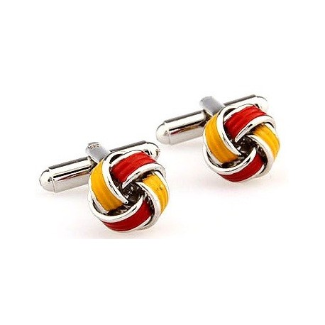 Red and Yellow Knot Cufflinks