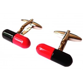 Black and Red Pill Cufflinks