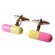 Pink and Yellow Pill Cufflinks