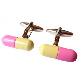 Pink and Yellow Pill Cufflinks