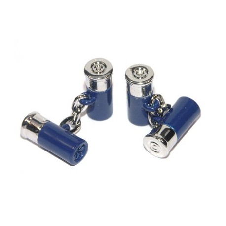 Blue Double Gun Cartridge Cufflinks