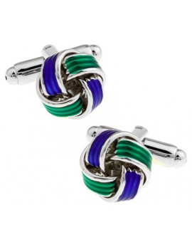 Blue and Green Knot Cufflinks 