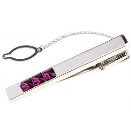 Purple Crystal Row Tie Bar
