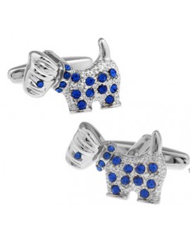 Crystal Dog Cufflinks 
