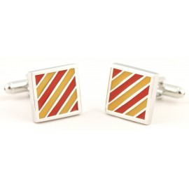 Red and Yellow Square Cufflinks
