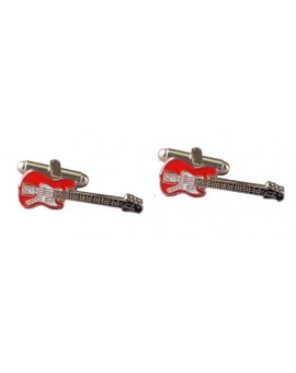 Red Electric Guitar Cufflinks 