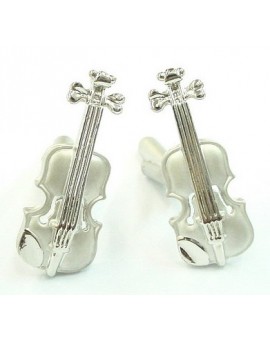 Gemelos Violín Plateado