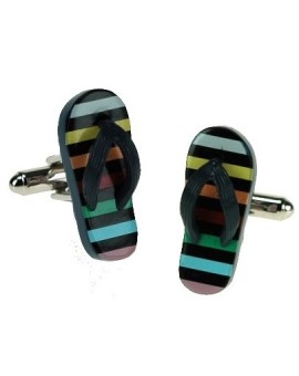 Gemelos Chanclas con Rayas de Colores
