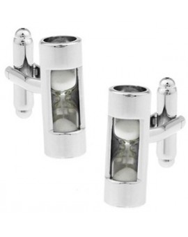 White Sandglass Cufflinks 