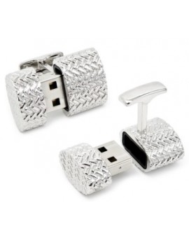 Gemelos USB 4GB Ovalado Tejido de Hierro 