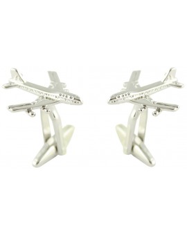 Silver Boeing 747 Cufflinks