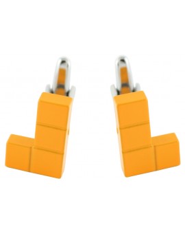 Orange Tetris Block Cufflinks 