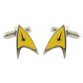 Yellow Star Trek Logo Cufflinks