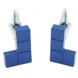 Blue Tetris Block Cufflinks