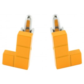 Orange Tetris Block Cufflinks