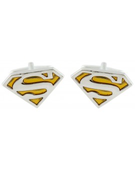 Yellow Superman Shield Cufflinks 