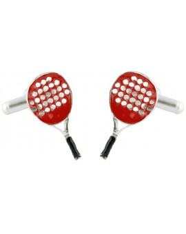 Red Paddle Racket Cufflinks 