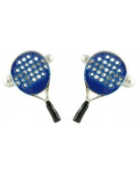 Blue Paddle Racket Cufflinks 
