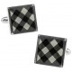 Black and White Onyx Square Tartan Cufflinks