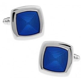 Blue Rounded Edge Square Cufflinks