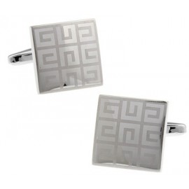 Silver Diamond Maze Cufflinks