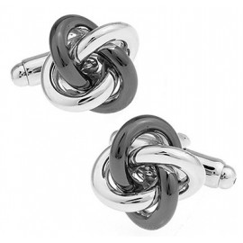 Grey and Plated Knot Cufflinks