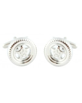 Silver Plated Tyre Cufflinks 