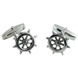 Sterling Silver Boat Wheel Cufflinks 