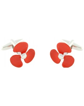 Red Boat Propeller Cufflinks 