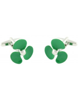 Green Boat Propeller Cufflinks 