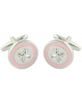 Pink Line Button Cufflinks 