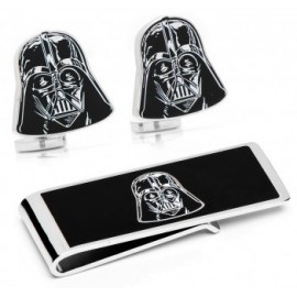 Darth Vader Head Cufflinks and Money Clip Gift Set