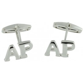 Sterling Silver Personalized Cutout Initial Cufflinks